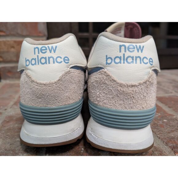 New Balance Shoe Mens 12 Gray/White/Light Blue ML574ERF Essentials Sneaker - Picture 4 of 12